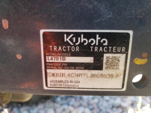 KBUL4CHRTLJBG9539 - 2020 KUBO TRACTOR ORANGE photo 10