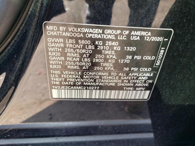 1V2JE2CA5MC210277 - 2021 VOLKSWAGEN ATLAS CROS SE BLACK photo 13