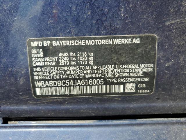 WBA8D9C54JA616005 - 2018 BMW 330 XI BLUE photo 13