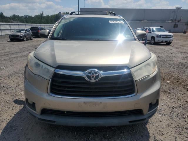 5TDJKRFH5ES032236 - 2014 TOYOTA HIGHLANDER XLE BEIGE photo 5