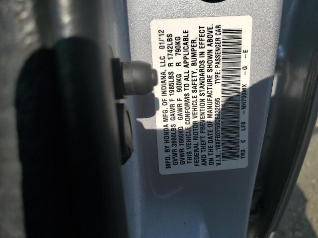 19XFB2F59CE332095 - 2012 HONDA CIVIC LX SILVER photo 12