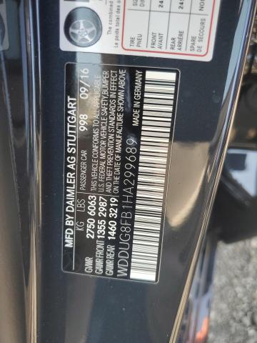 WDDUG8FB1HA299689 - 2017 MERCEDES-BENZ S 550 4MATIC BLACK photo 12