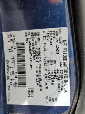 5LMEU88H74ZJ38499 - 2004 LINCOLN AVIATOR ლურჯი ფოტო 12