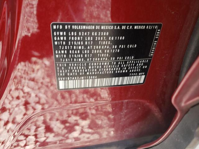 3VV1B7AX2JM113984 - 2018 VOLKSWAGEN TIGUAN S Kırmızı fotoğraf 14
