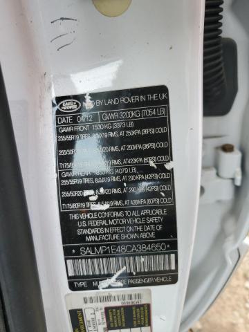 SALMP1E48CA384650 - 2012 LAND ROVER RANGE ROVE AUTOBIOGRAPHY WHITE photo 13