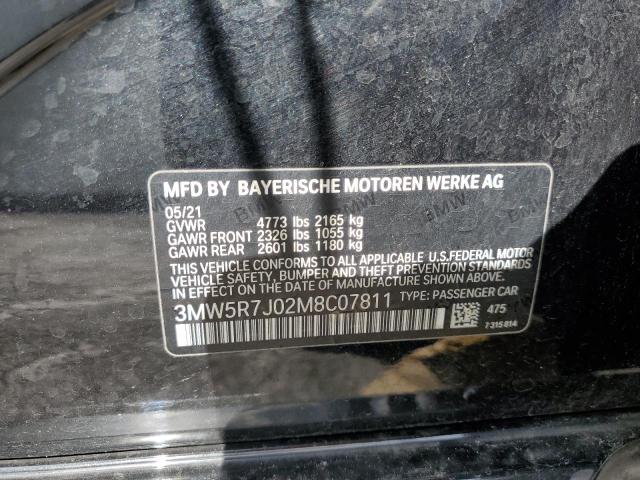 3MW5R7J02M8C07811 - 2021 BMW 330XI GRAY photo 13