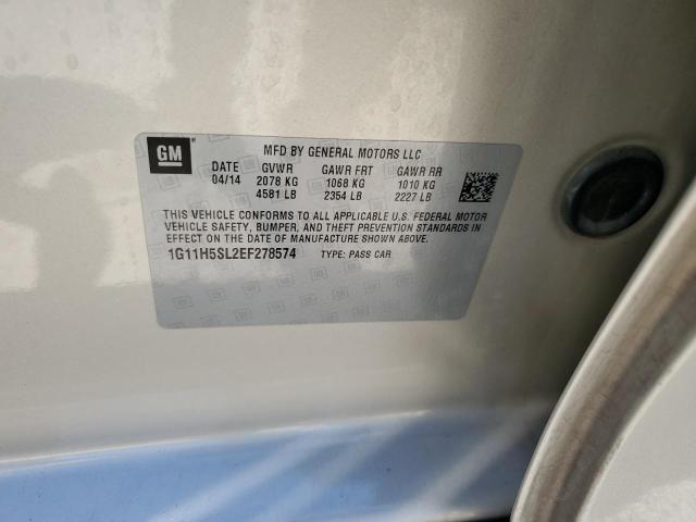 1G11H5SL2EF278574 - 2014 CHEVROLET MALIBU LTZ თაფლისფერი ფოტო 12