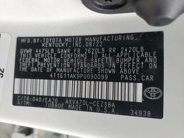 4T1G11AK9PU090099 - 2023 TOYOTA CAMRY SE NIGHT SHADE WHITE photo 12