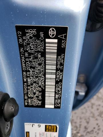 JTDKN3DP7C3026438 - 2012 TOYOTA PRIUS PLUG BLUE photo 12