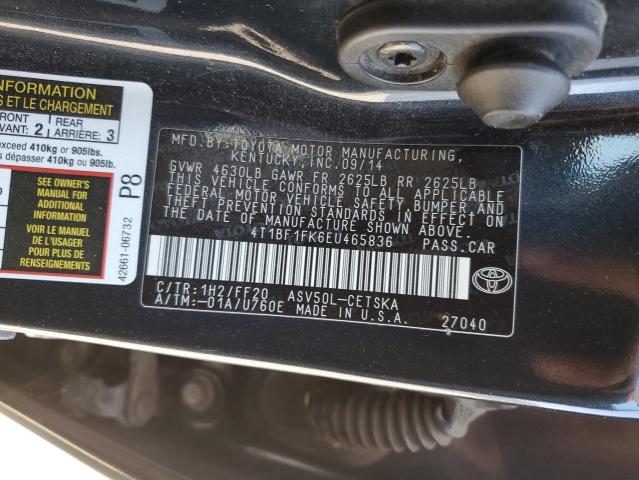 4T1BF1FK6EU465836 - 2014 TOYOTA CAMRY L CHARCOAL photo 13