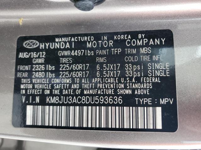KM8JU3AC8DU593636 - 2013 HYUNDAI TUCSON GLS GRAY photo 13
