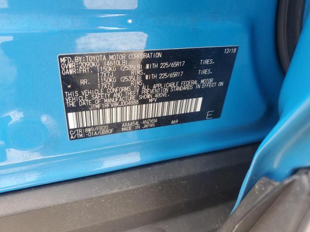 JTMF1RFV8KJ004888 - 2019 TOYOTA RAV4 LE 蓝色 照片 13