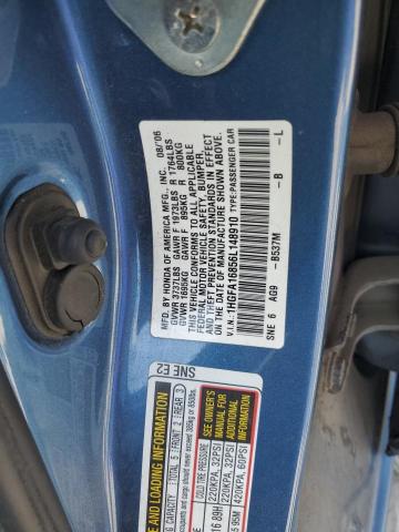 1HGFA16856L148910 - 2006 HONDA CIVIC EX BLUE photo 12