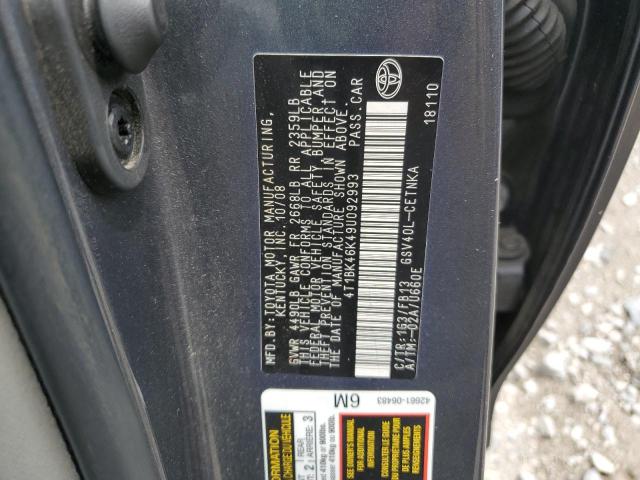 4T1BK46K49U092993 - 2009 TOYOTA CAMRY SE გრაფიტი ფოტო 12