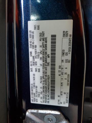 5LMCJ3D90GUJ11521 - 2016 LINCOLN MKC RESERVE Mavi fotoğraf 13