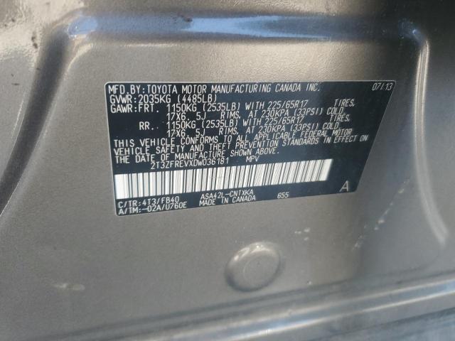 2T3ZFREVXDW036181 - 2013 TOYOTA RAV4 LE 棕色 照片 13