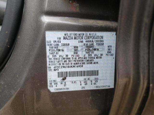 4F2CZ96184KM16959 - 2004 MAZDA TRIBUTE ES 灰色 照片 13