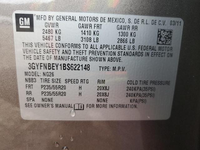 3GYFNBEY1BS622148 - 2011 CADILLAC SRX PERFORMANCE COLLECTION Szary zdjęcie 13