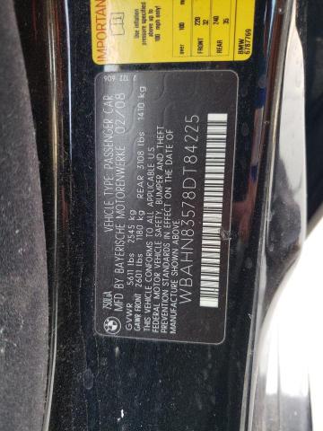 WBAHN83578DT84225 - 2008 BMW 750 LI BLACK photo 12