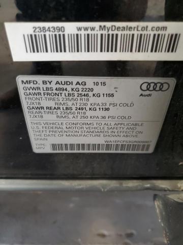 WA1EFCFS3GR009967 - 2016 AUDI Q3 PREMIUM PLUS Чорний фото 13
