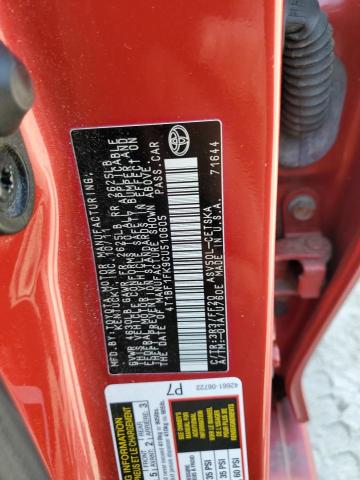 4T1BF1FK9CU510605 - 2012 TOYOTA CAMRY BASE RED photo 13