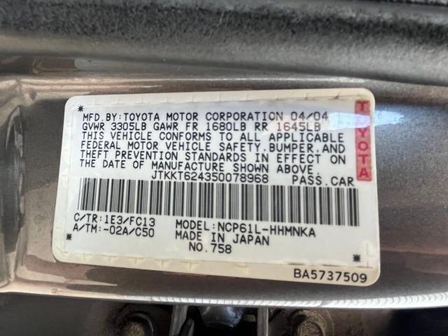 JTKKT624350078968 - 2005 TOYOTA SCION XA GRAY photo 10