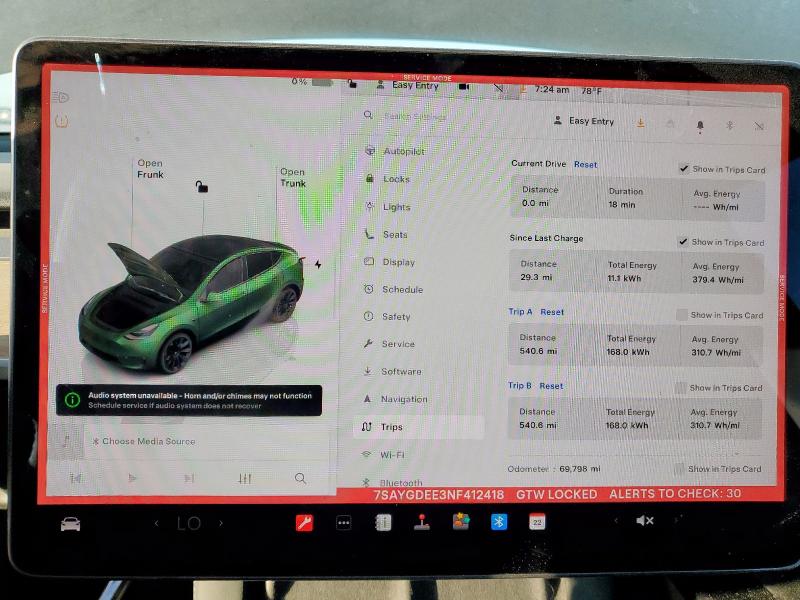 7SAYGDEE3NF412418 - 2022 TESLA MODEL Y Қара фото 9