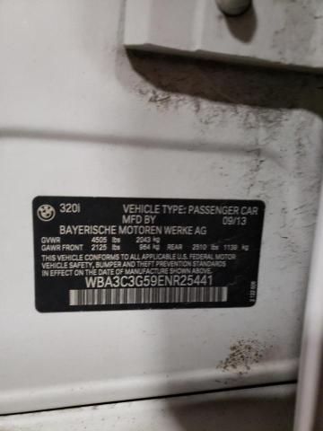 WBA3C3G59ENR25441 - 2014 BMW 320 I XDRIVE WHITE photo 10
