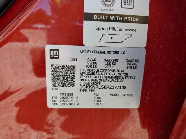 1GKKNPLS0PZ177108 - 2023 GMC ACADIA DENALI წითელი ფოტო 13