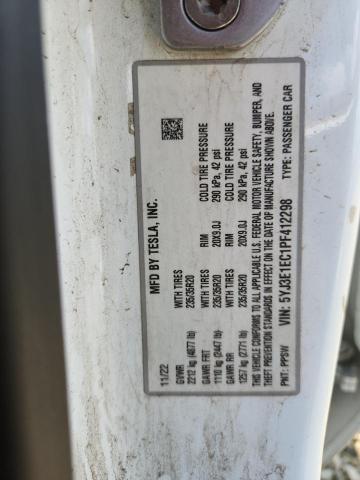 5YJ3E1EC1PF412298 - 2023 TESLA MODEL 3 SILVER photo 12