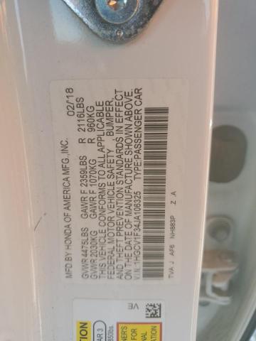 1HGCV1F34JA106325 - 2018 HONDA ACCORD SPORT Blanc photo 12