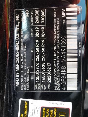 4JGFB4KB1MA491300 - 2021 MERCEDES-BENZ GLE 350 4MATIC BLACK photo 13