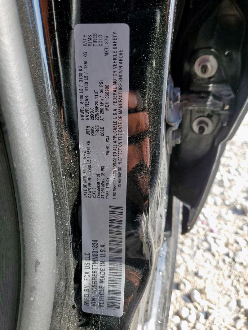 1C6RREBT7MN801834 - 2021 RAM 1500 BIG HORN/LONE STAR BLACK photo 13