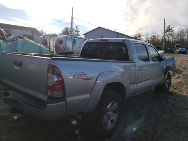 3TMMU4FN9DM056862 - 2013 TOYOTA TACOMA DOUBLE CAB LONG BED SILVER photo 4