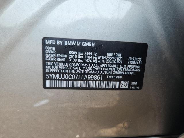 5YMUJ0C07LLA99861 - 2020 BMW X4 M COMPETITION SILVER photo 13