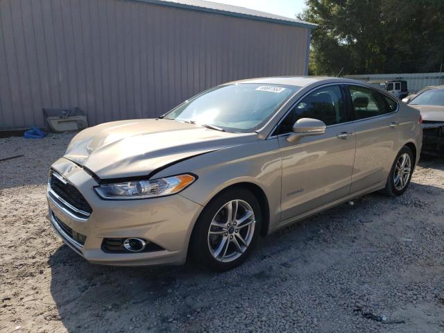 3FA6P0RU2FR301167 - 2015 FORD FUSION TITANIUM HEV GOLD photo 1