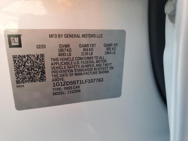 1G1ZD5ST1LF107763 - 2020 CHEVROLET MALIBU LT WHITE photo 12