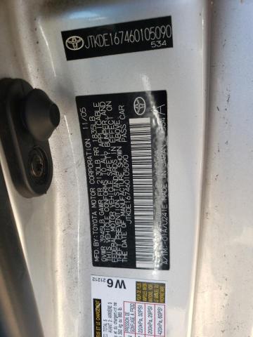 JTKDE167460105090 - 2006 TOYOTA SCION TC 银色 照片 12