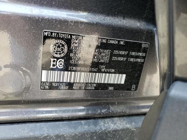 2T3B1RFV6SC511547 - 2025 TOYOTA RAV4 LE GRAY photo 13