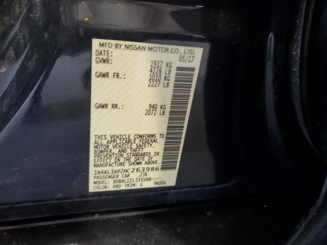 1N4AL3AP2HC263986 - 2017 NISSAN ALTIMA 2.5 BLACK photo 12