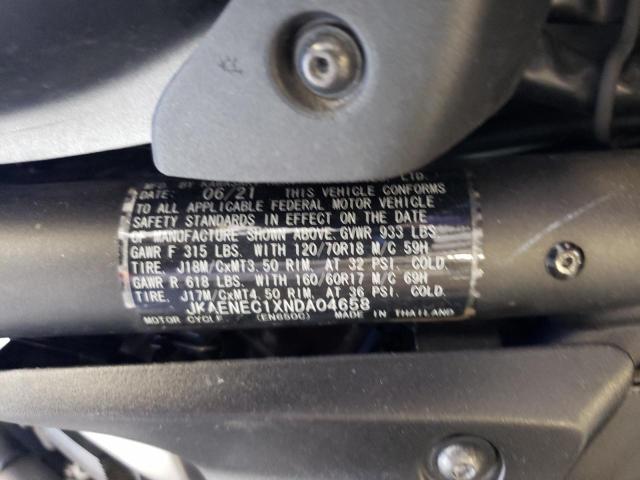 JKAENEC1XNDA04658 - 2022 KAWASAKI EN650 C შავი ფოტო 10