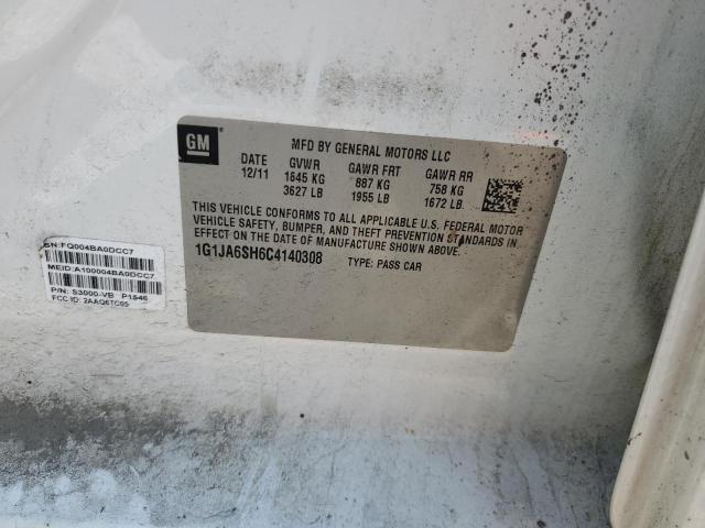 1G1JA6SH6C4140308 - 2012 CHEVROLET SONIC LS WHITE photo 12