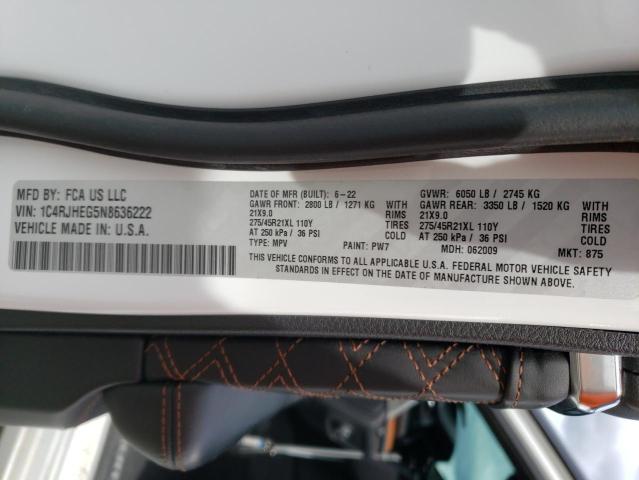 1C4RJHEG5N8636222 - 2022 JEEP GRAND CHER SUMMIT Սպիտակ լուսանկար 13