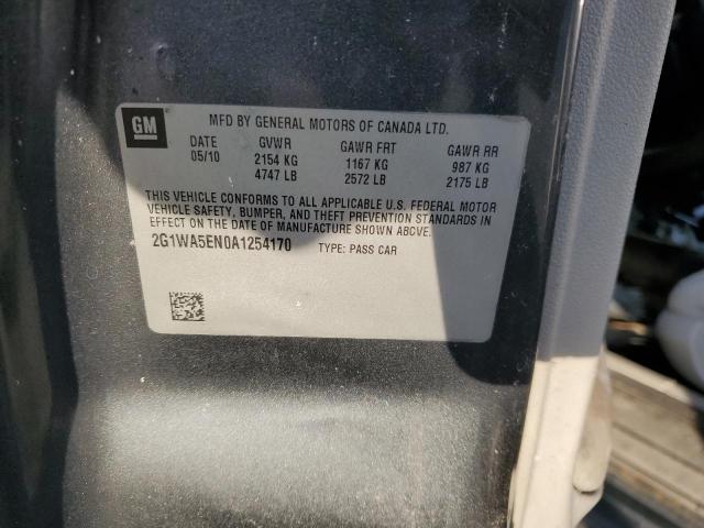 2G1WA5EN0A1254170 - 2010 CHEVROLET IMPALA LS GRAY photo 12