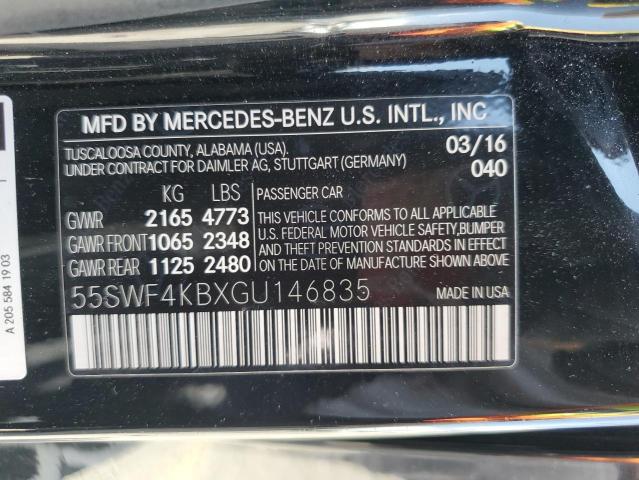 55SWF4KBXGU146835 - 2016 MERCEDES-BENZ C 300 4MATIC BLACK photo 12