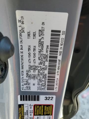 3TMCZ5ANXKM250954 - 2019 TOYOTA TACOMA DOUBLE CAB Silber Foto 12