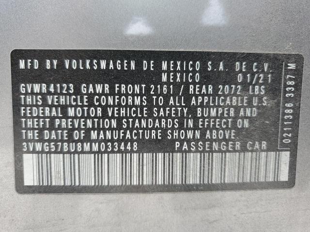 3VWG57BU8MM033448 - 2021 VOLKSWAGEN JETTA SEL PREMIUM SILVER photo 12