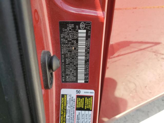 2T1BURHEXHC918423 - 2017 TOYOTA COROLLA L Rot Foto 12