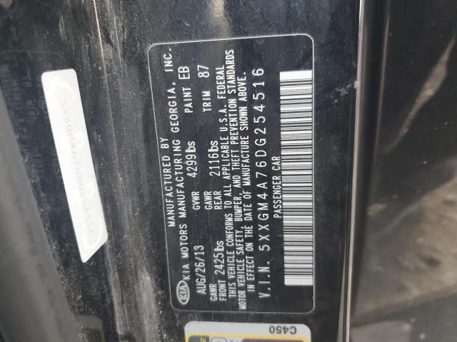 5XXGM4A76DG254516 - 2013 KIA OPTIMA LX BLACK photo 12