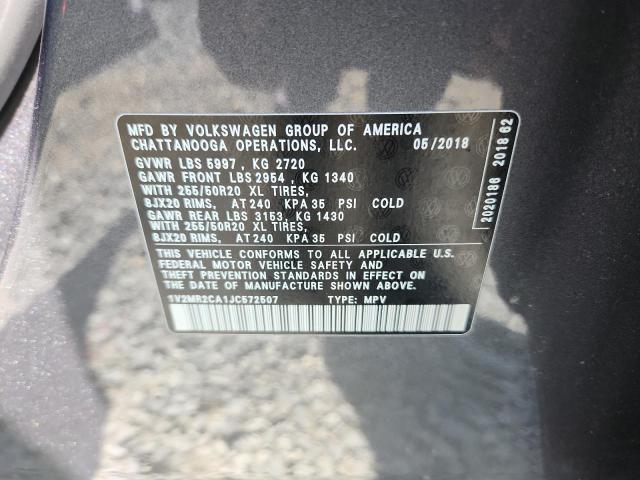 1V2MR2CA1JC572507 - 2018 VOLKSWAGEN ATLAS SEL Grafit foto 13